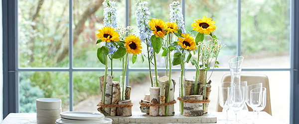DIY-BLOG: Moderne Tischdeko mit Sonnenblumen