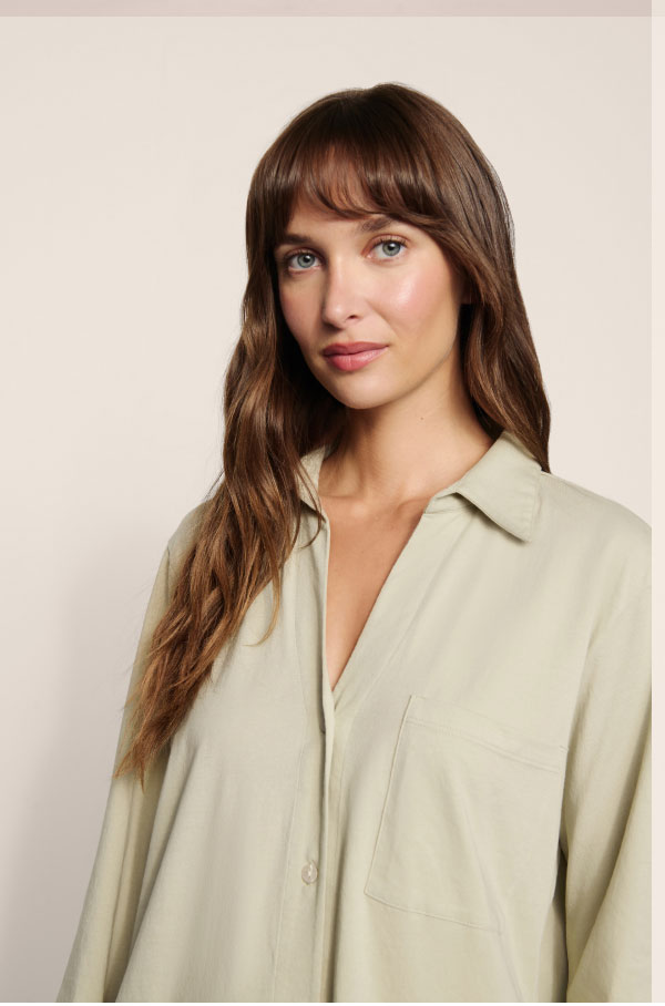 Pima Cotton Long PJ Set Sandstone