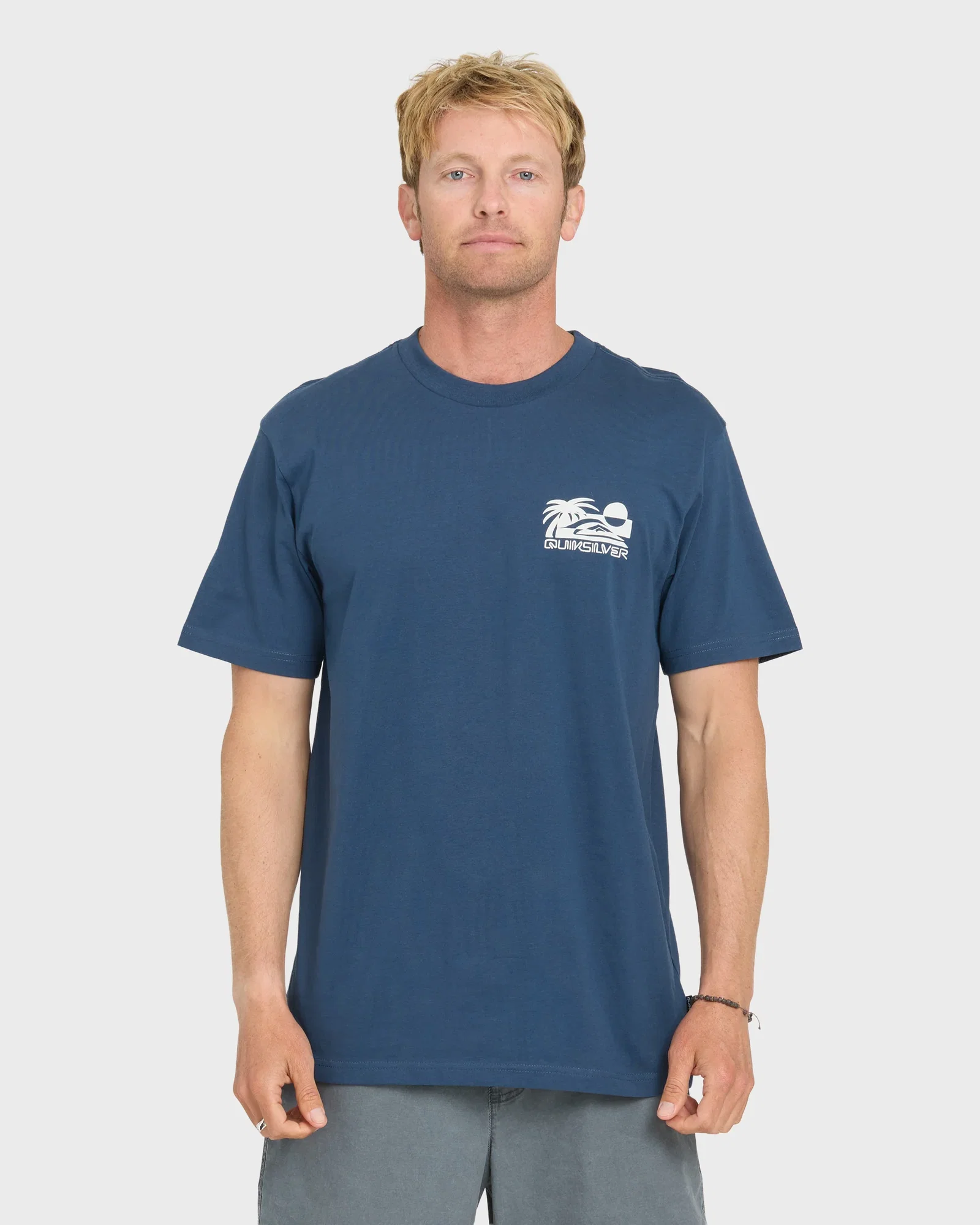 Image of Reverse Cut Classic Short Sleeve Cotton T-Shirt - Dark Denim