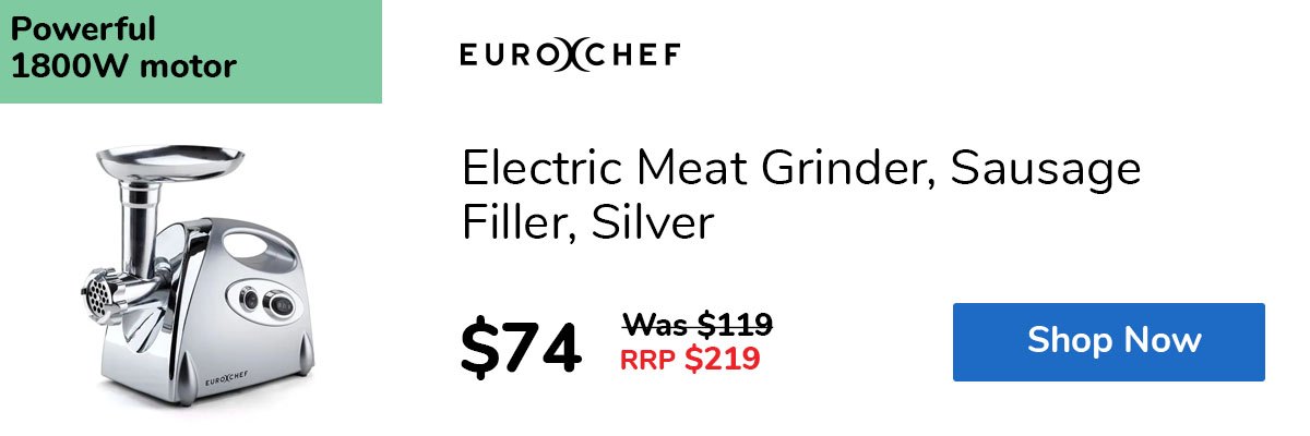 Electric Meat Grinder, Sausage Filler, Silver