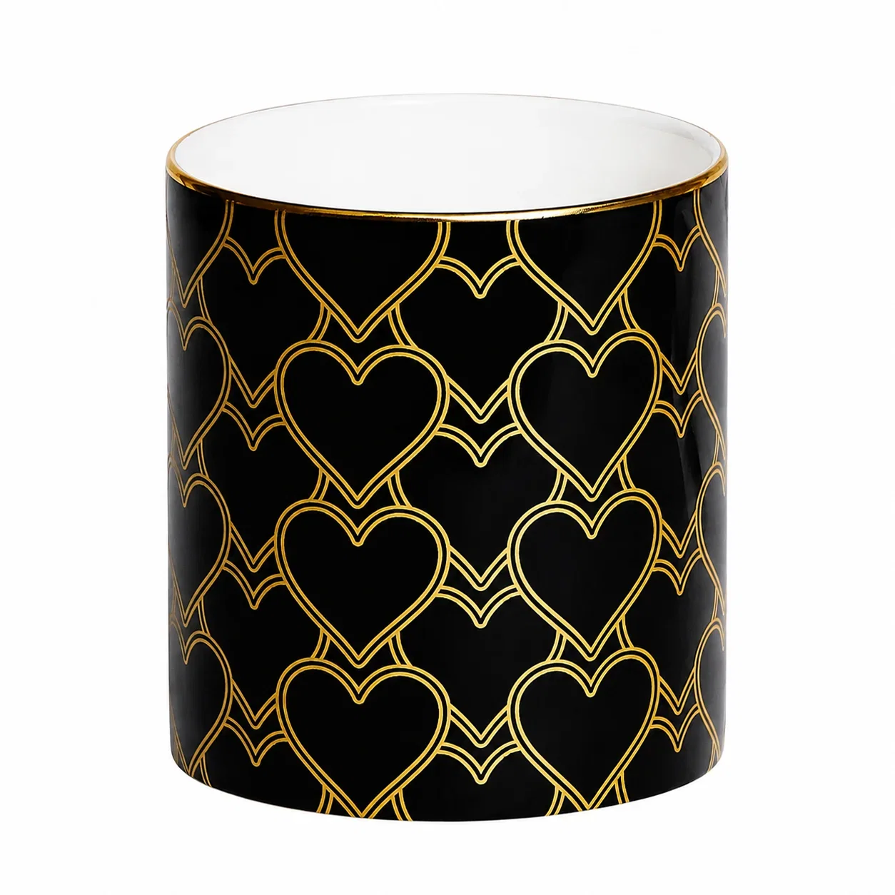 Image of Heart Trellis Black Pen Pot