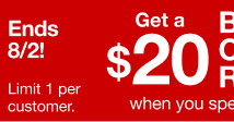 Get a $20 Bonus CashPass Reward* when you spend $50 on back-to-school, beauty & salon products.. Ends 8/2.