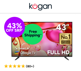 Kogan 43" LED Full HD Smart AI Google TV Product Image