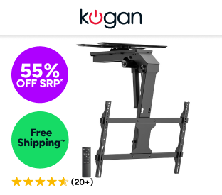 Kogan SmarterHome™ Motorised Flip Down TV Ceiling Mount for 37'' - 75'' TVs Product Image