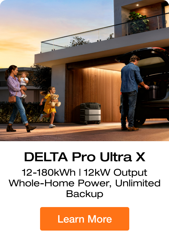 DELTA Pro Ultra X 12-180kWh | 12kW Output Whole-Home Power, Unlimited Backup
