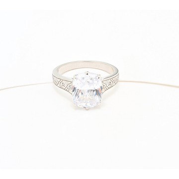 Diamonique Classics Cushion Cut Ring, Sterling Silver