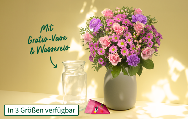 Zarter Blumenstrauß Freude in 3 Größen mit 2 Gratis-Geschenken ab 26,99 €