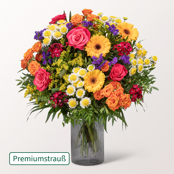 Etwas mehr Blumen gefällig? Premiumstrauß Meisterwerk mit 2 Gratis-Geschenken für 54,99 €