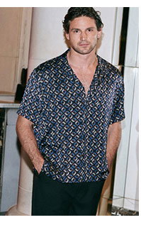 Shop Men's Navy Printed Shirt