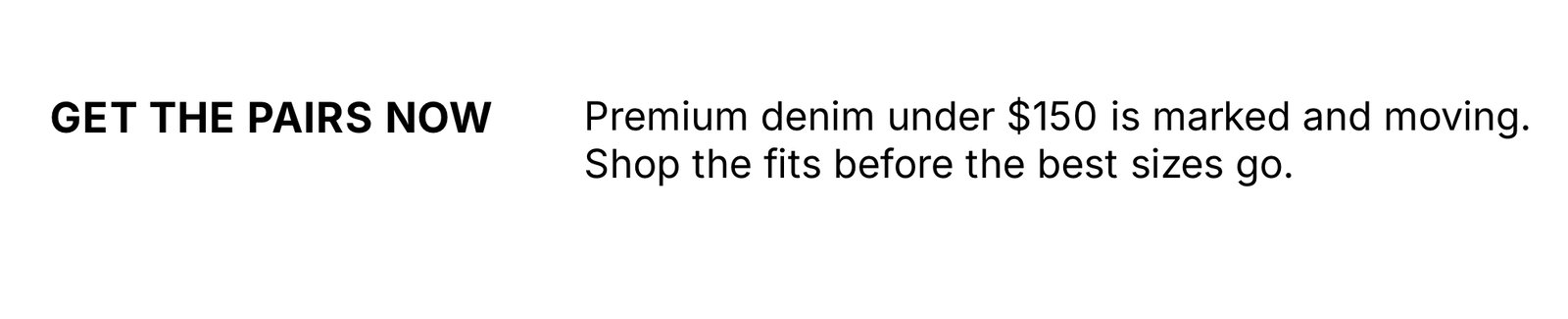 Shop Select Denim Under 150