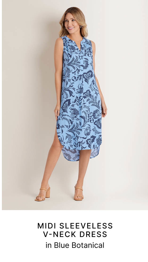 Midi Sleeveless V-Neck Dress