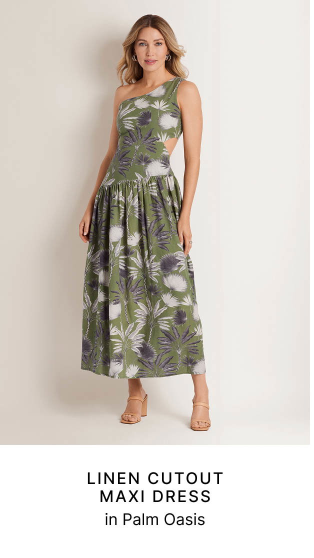 Linen Cutout Maxi Dress