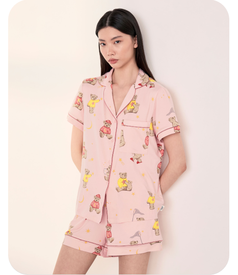 Celestial Bear Print Short Pyjama Set