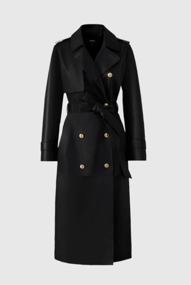 GAEL-V Maxi Leather Trench Coat
