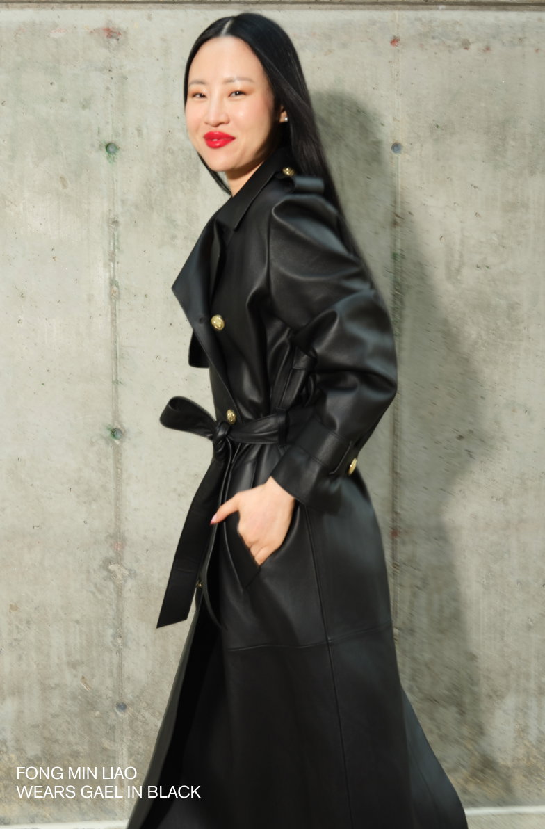 GAEL-V Maxi Leather Trench Coat