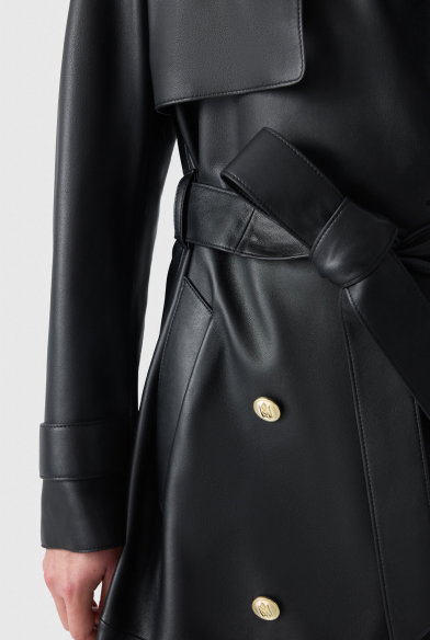GAEL-V Maxi Leather Trench Coat