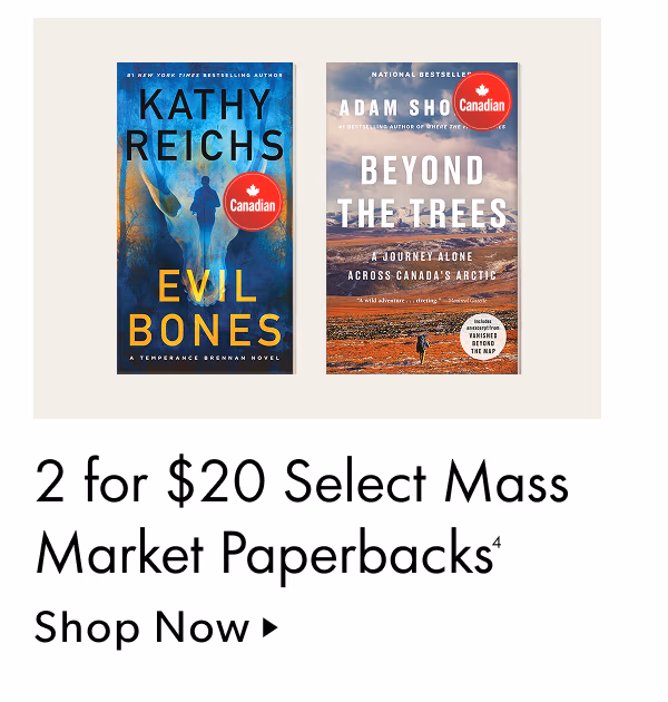 2 for $20 Select Mass Market Paperbacks