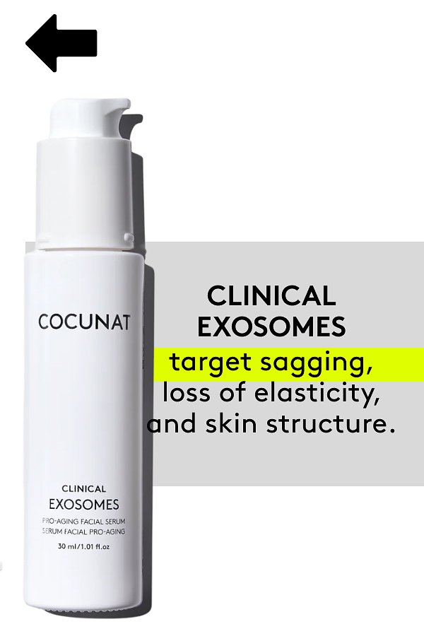Clinical exosomes target sagging, loss of elasticity, and skin structure.