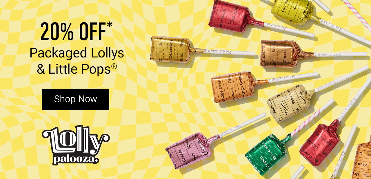 20% Off* Packaged Lollys & Little Pops®