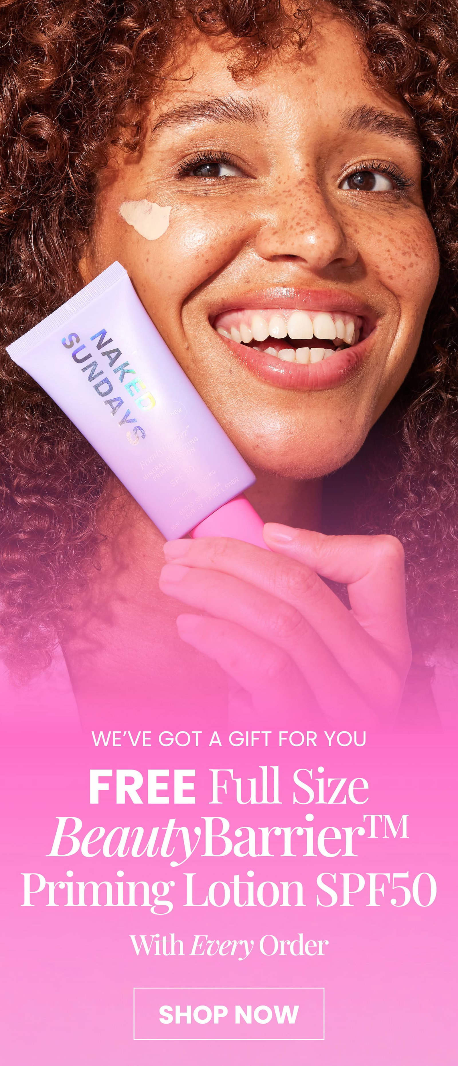 Free BeautyBarrier SPF50 at checkout