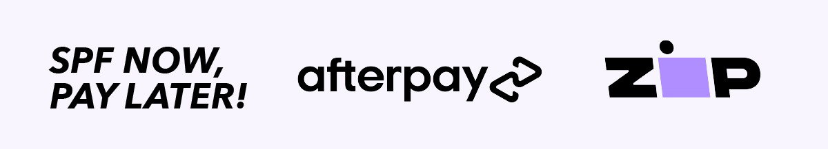 SPF now, pay later with Afterpay and Zip pay options available at checkout.