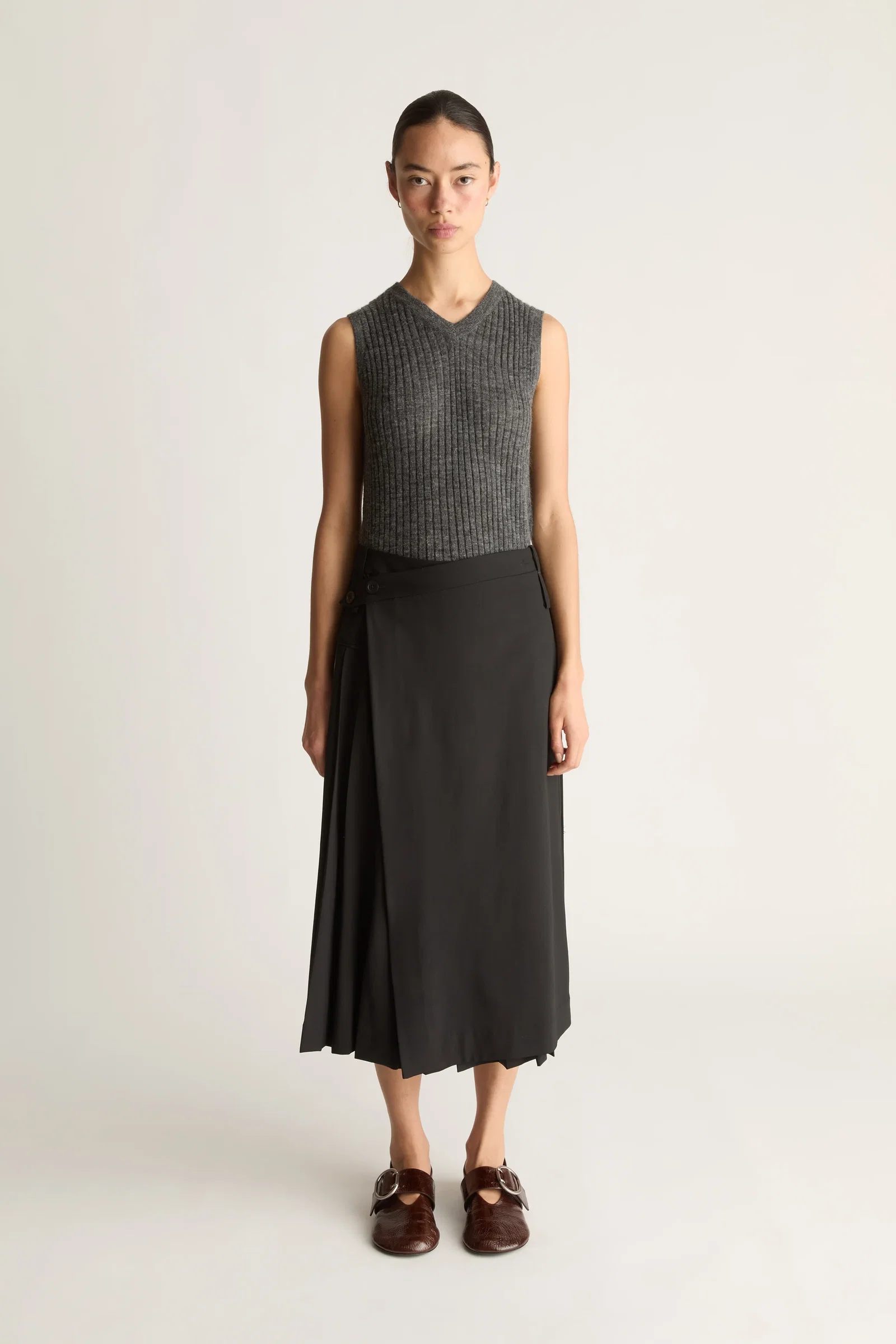 Image of Myles Wool Pleat Skirt