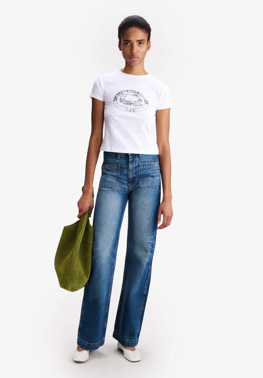 A.P.C. model in Victoria jeans