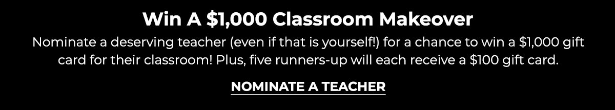 Win $1,000 classroom makeover
