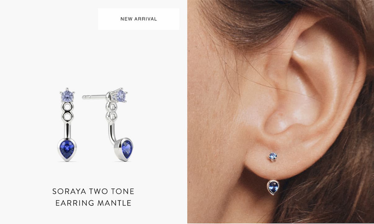 New Arrival. Soraya Two Tone Earring Mantle.