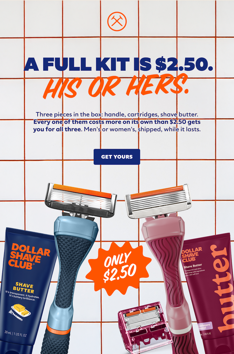 A FULL KIT IS $2.50 HIS OR HERS.