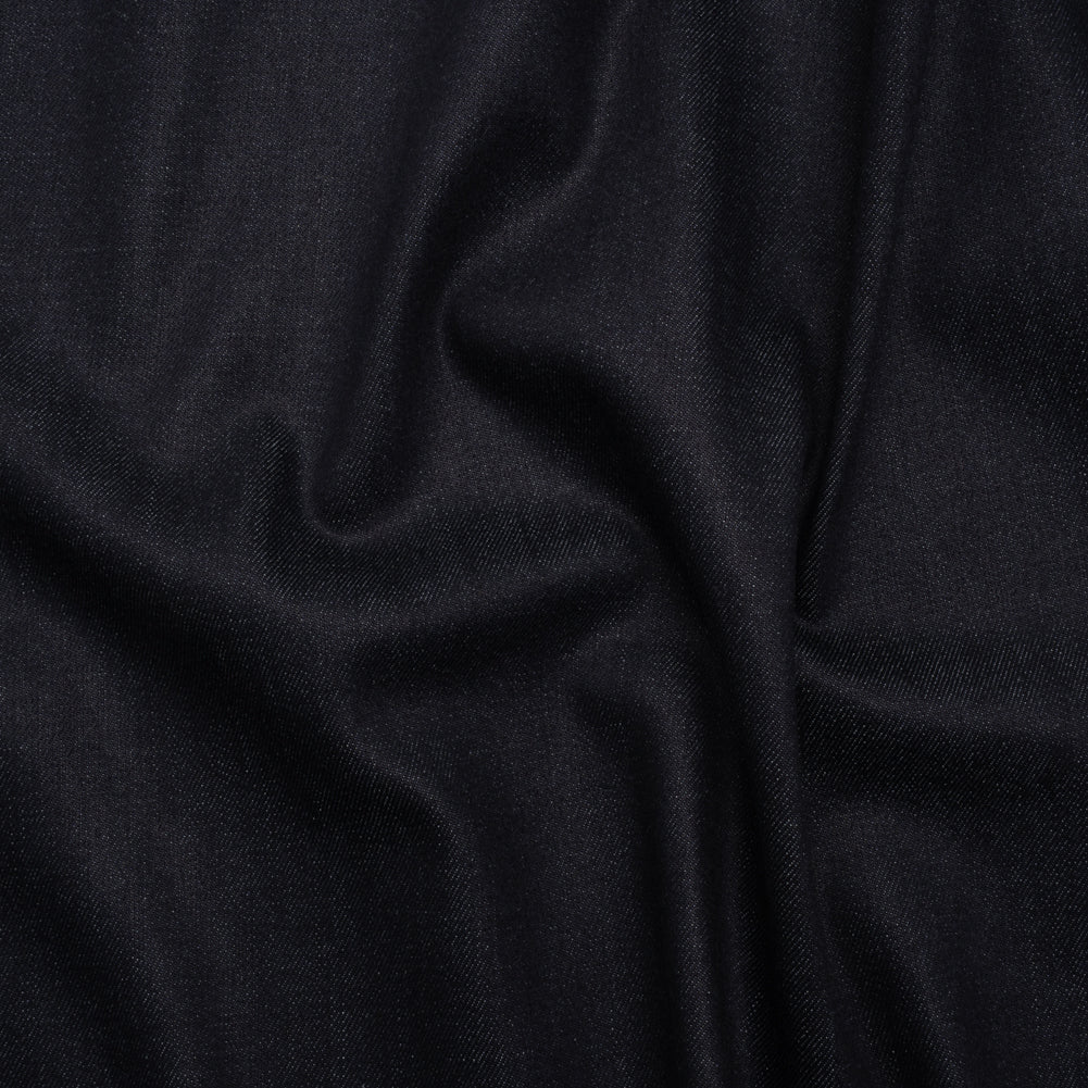 Image of Medium Weight Stretch Cotton Denim Twill - Dark Indigo - Deadstock