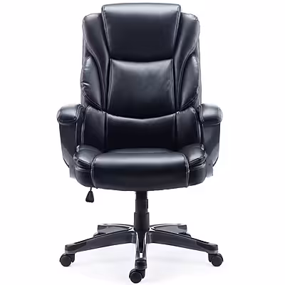 Staples Mcallum Ergonomic Bonded Leather Swivel Manager Chair, Black (51473)