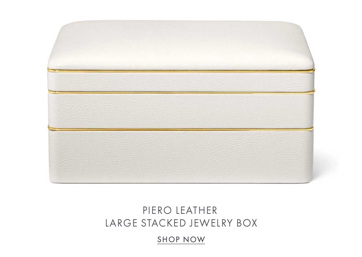 Piero Leather Large Stacked Jewelry Box
