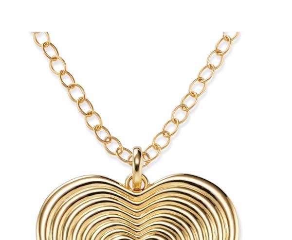 Aerin Heart Pendant 14k Gold, 40mm