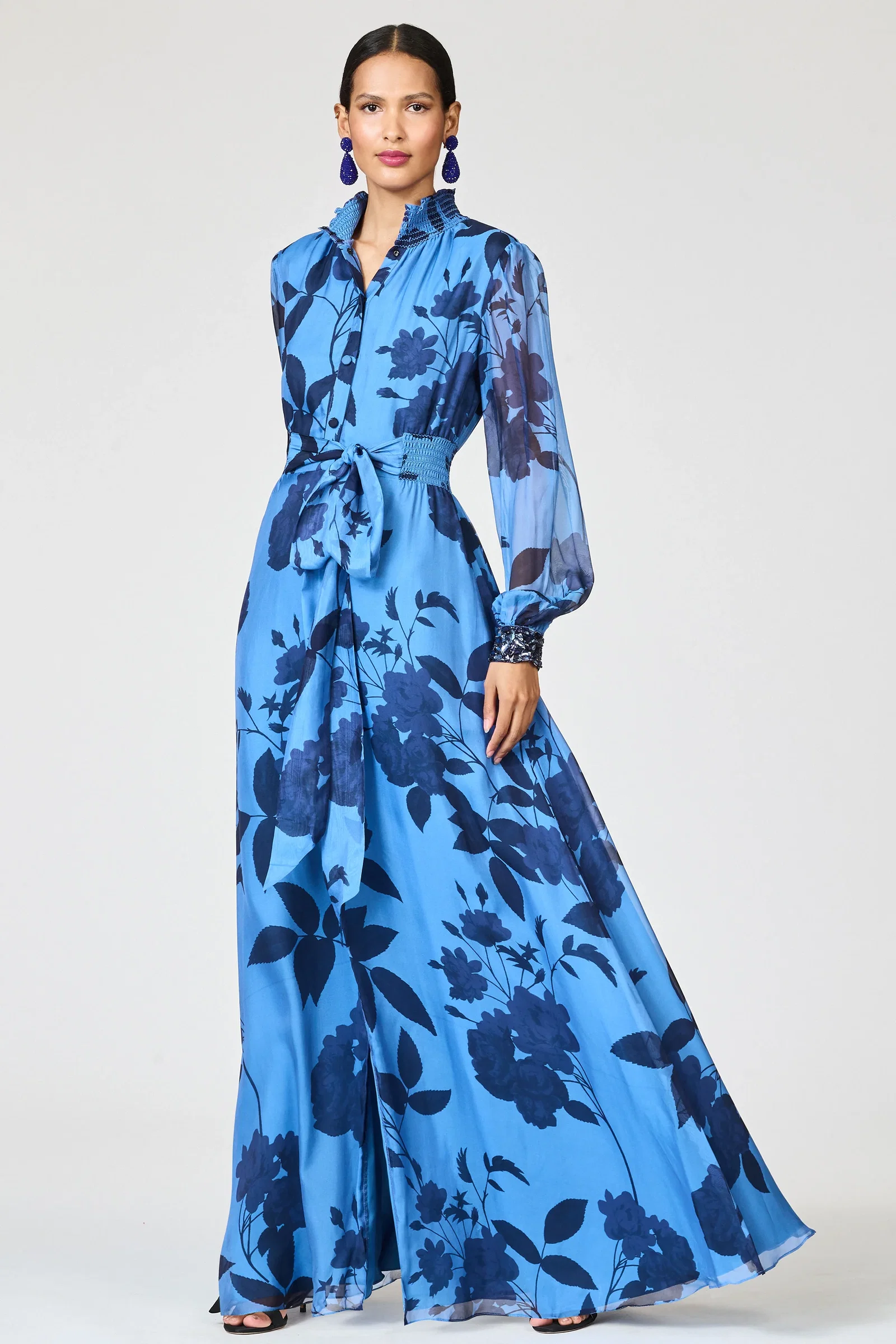 Image of EMBROIDERED CASSANDRA GOWN - CELESTIAL BLOOMS