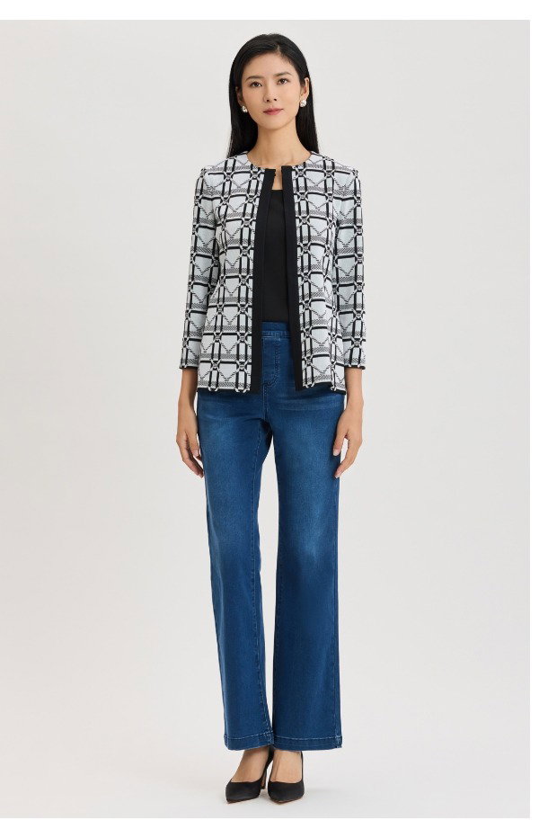 Heritage Monochrome Geometric Knit Jacket