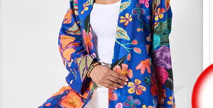 Midnight Garden Embroidered Kimono