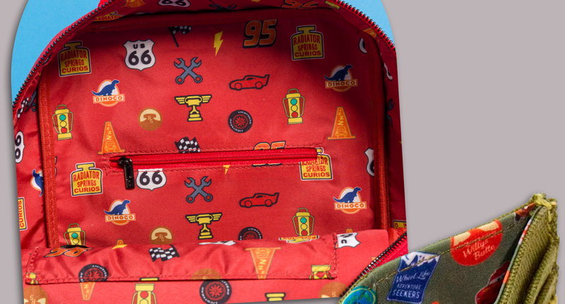 Loungefly Disney Pixar Cars Canvas Icons Square Mini Backpack Lining