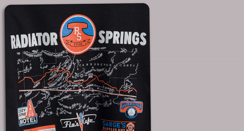 Radiator Springs Black Hoodie Back Print