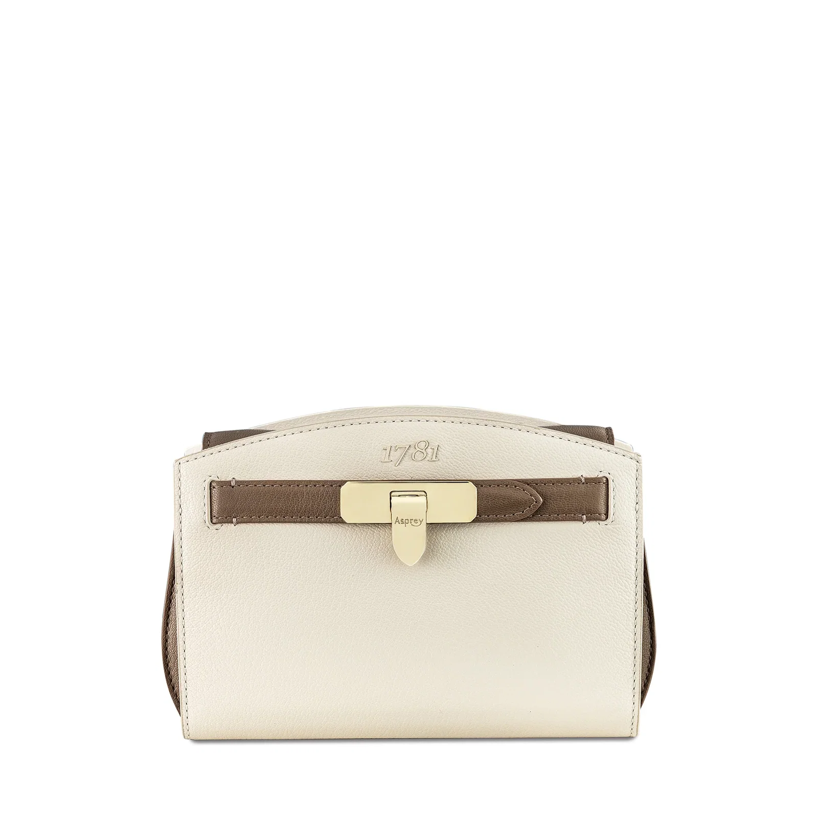 Image of 1781 Pochette Bi-colour Handbag in Pebble Grain Leather
