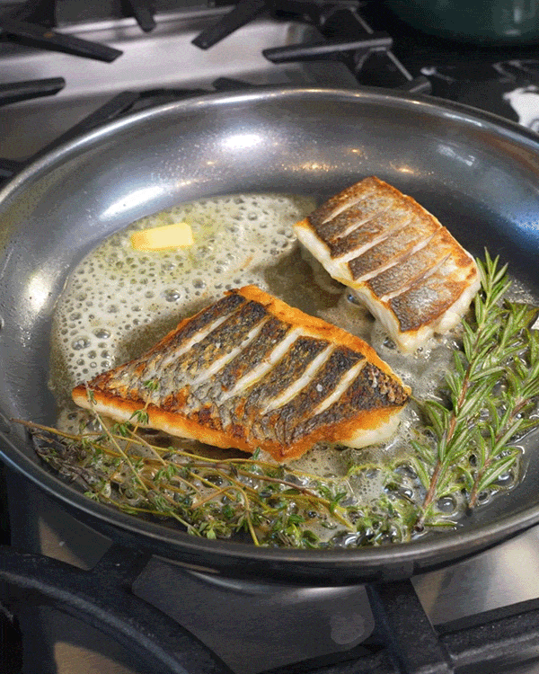 GIF: Kelly Scott cooking using the NanoBond skillet
