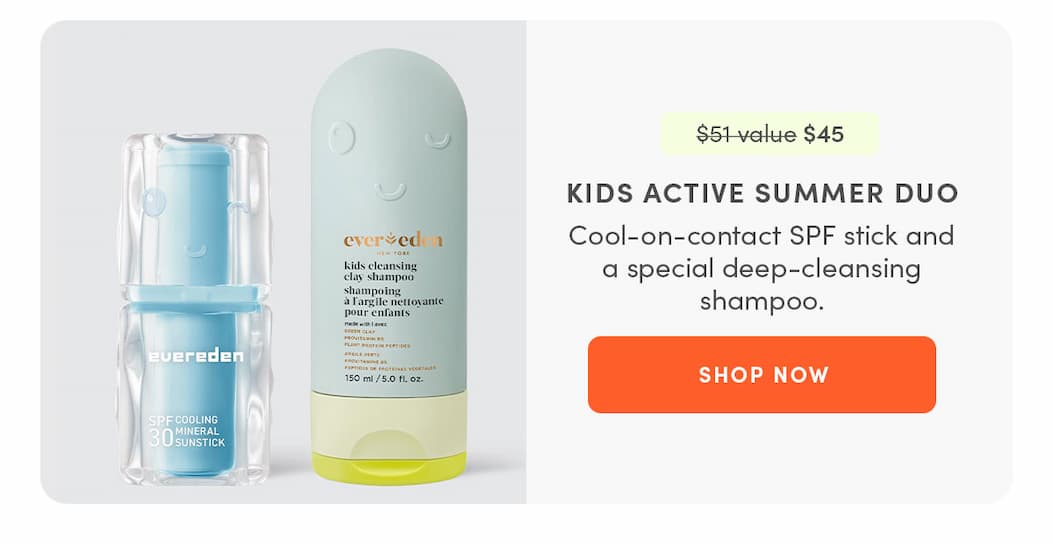 Kids Active Summer Duo- Detoxifying shampoo for the summer and SPF30 mineral sunstick