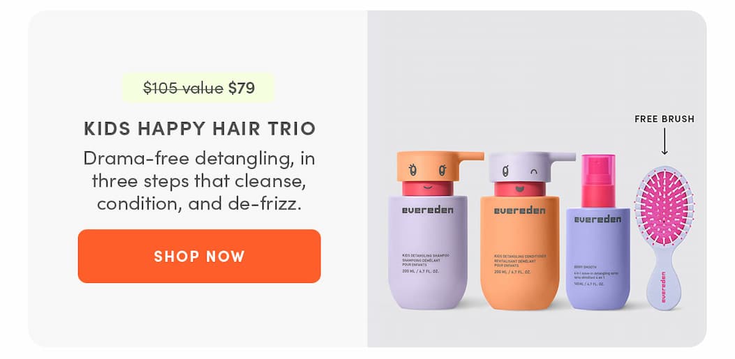 Kids Happy Hair Trio- shampoo, conditioner and detangling spray