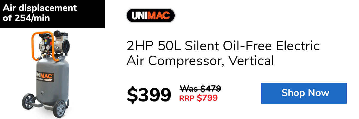 2HP 50L Silent Oil-Free Electric Air Compressor, Vertical
