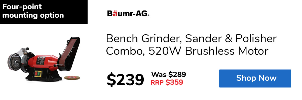 Bench Grinder, Sander & Polisher Combo, 520W Brushless Motor