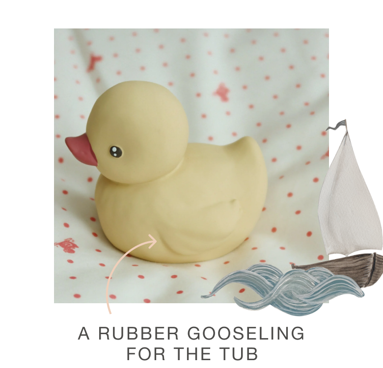 rubber duck on sheet