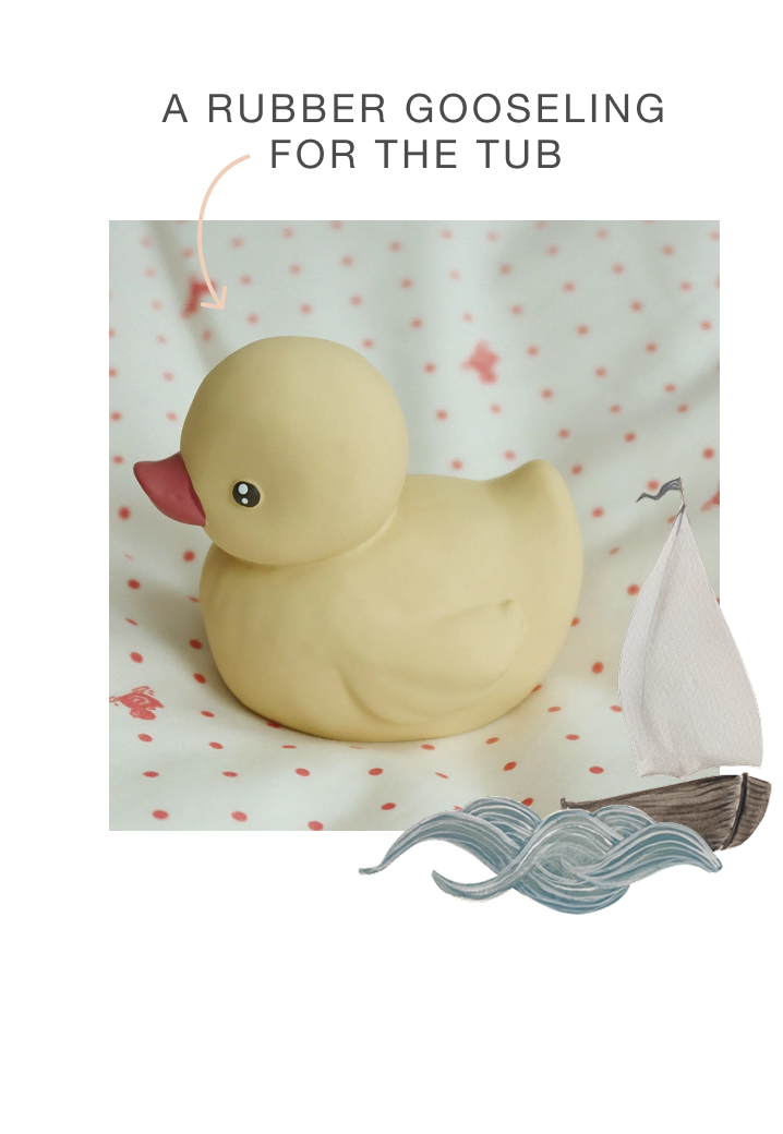 rubber duck on sheet