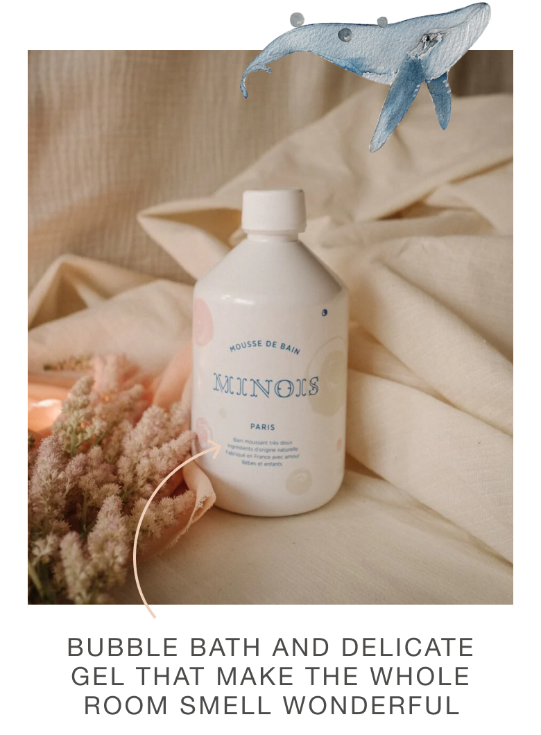 minois bath bubbles on folded sheets