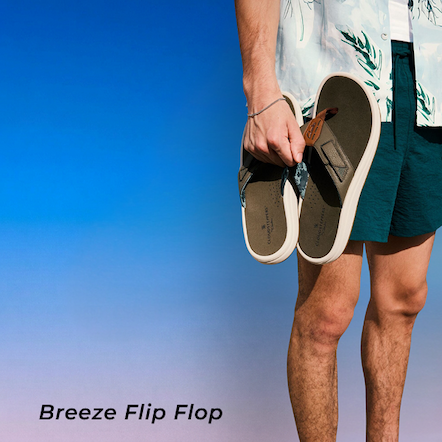 Shop Men's Breeze Flip Flops Green Combination