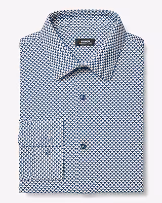 Slim Geo Diamond Stretch Modern Tech 1MX Dress Shirt